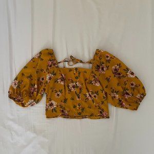 Puff Sleeves Crop Top